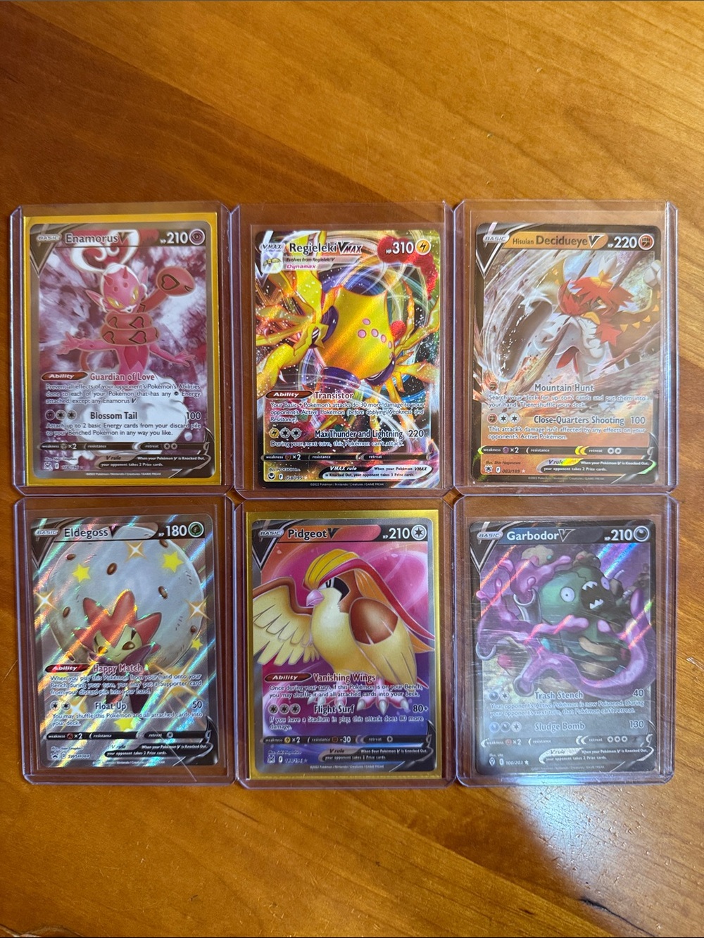 Pokemon Holographic Card Set - Pink, Yellow, Orange, Purple, Blue, Black Accents